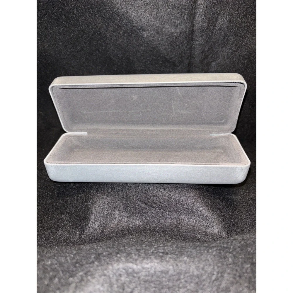 MOREL Lightec Designer Eyeglasses Hard Storage Clamshell Case Silver‎ EUC
